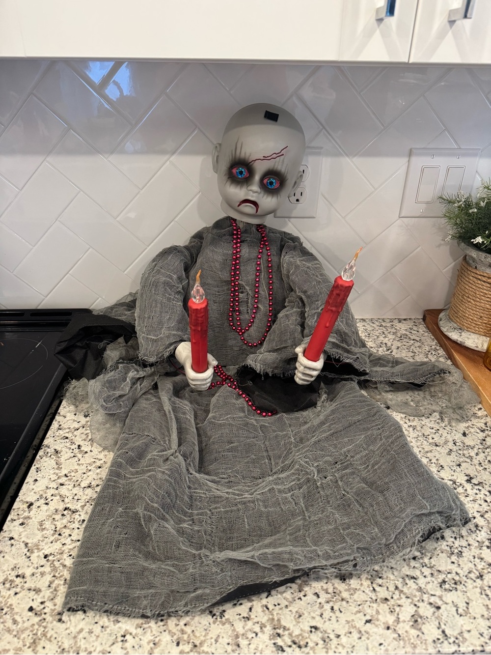 Spirit Halloween Grave Watcher Animatronic *head and top only* Read!